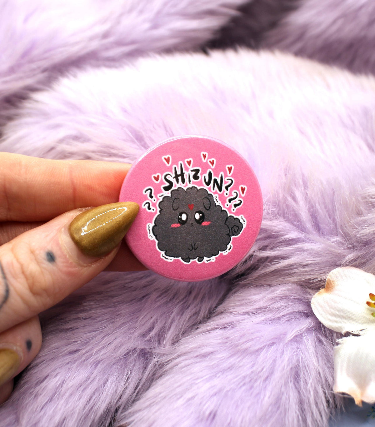 Puppy Eyes BingPup Badge (38mm) - Scum Villain's Self-Saving System