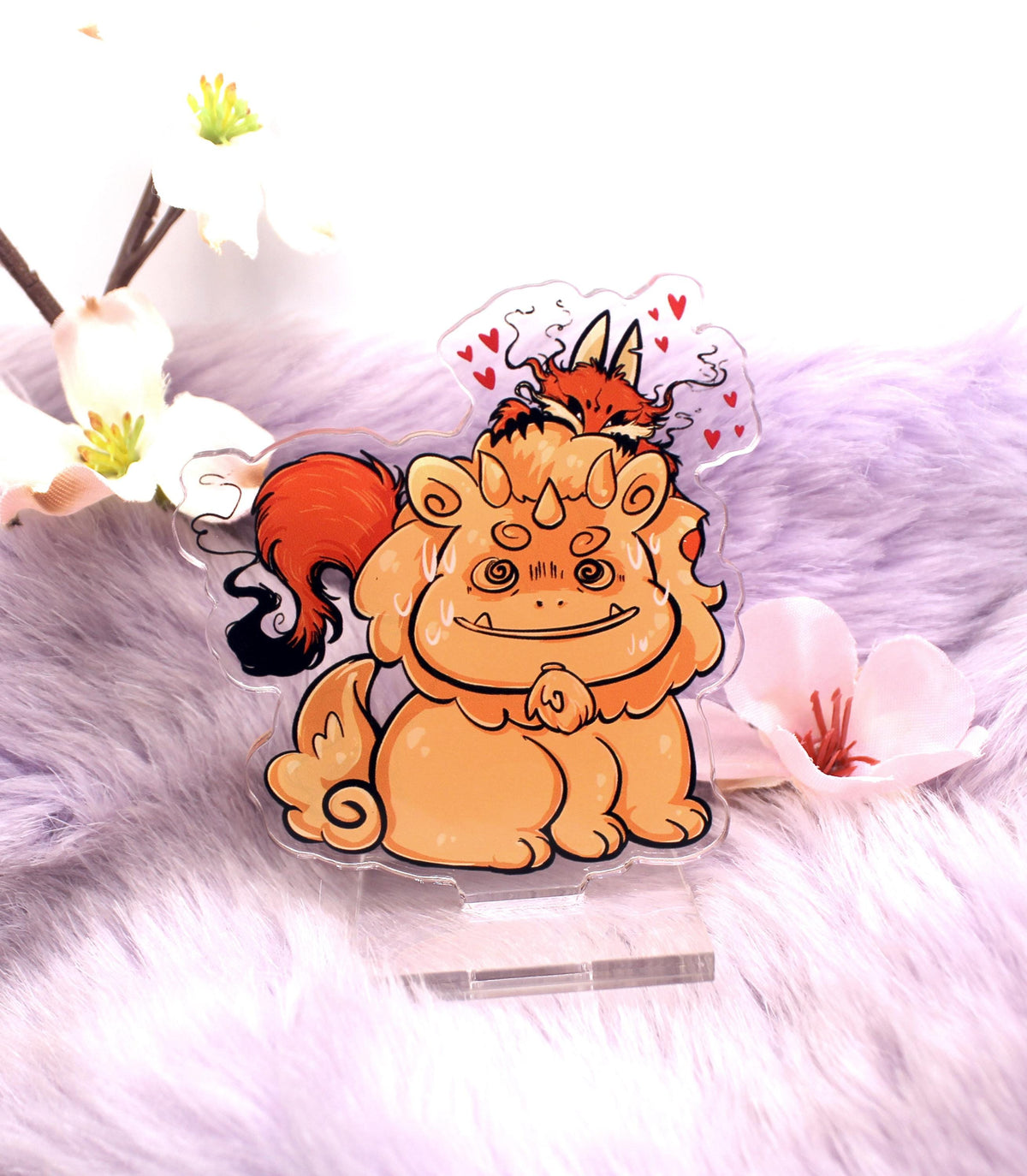 Taiyaki Sunny the Shisa and Enohki The Fox Slim Acrylic Standee (7cm)