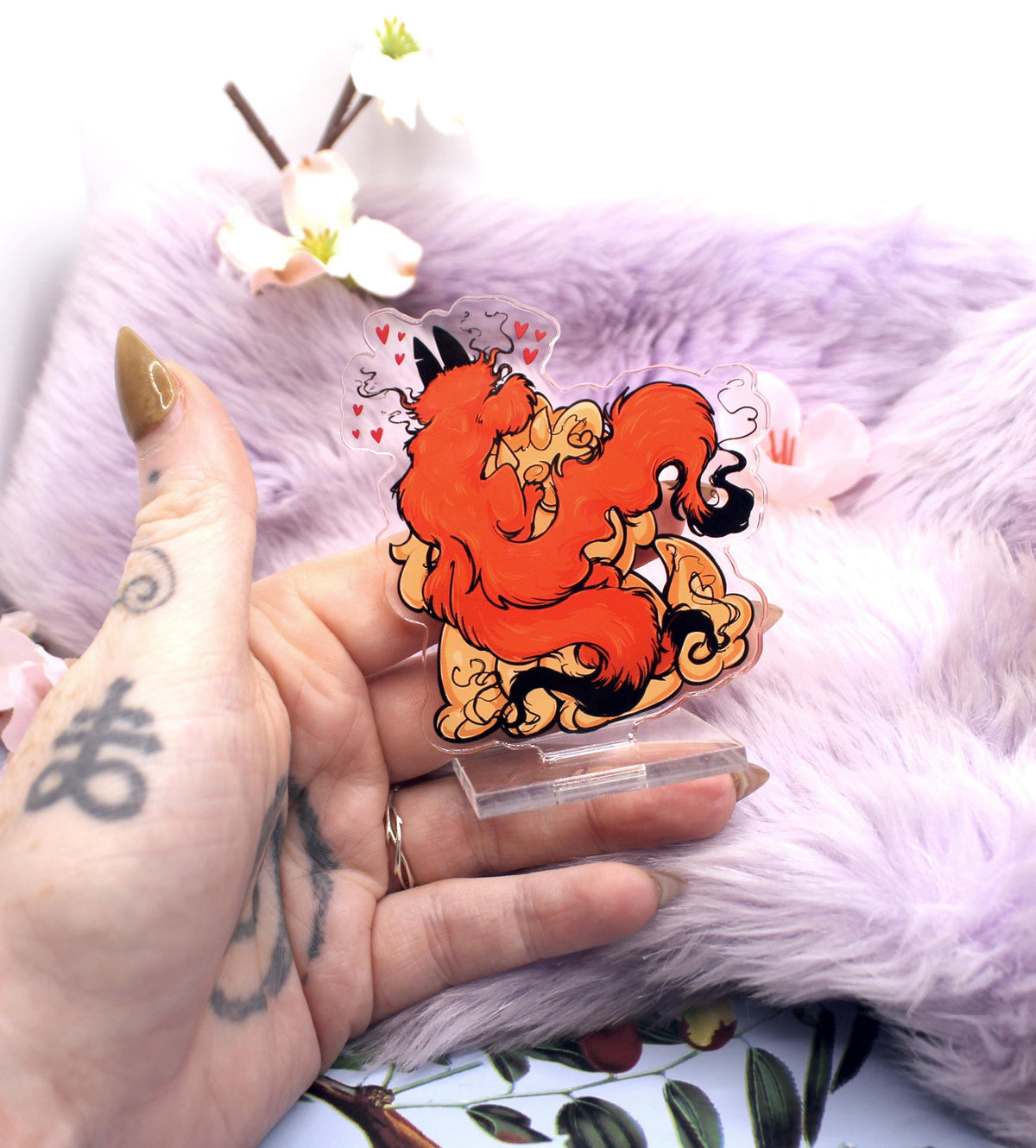Taiyaki Sunny the Shisa and Enohki The Fox Slim Acrylic Standee (7cm)