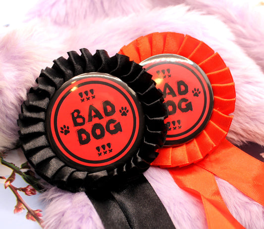 Bad Dog Red and Black Rosettes (58mm)