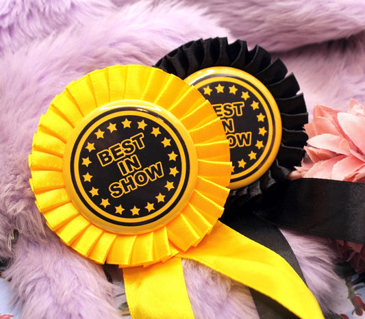 Best In Show Gold and Black Rosettes (58mm)