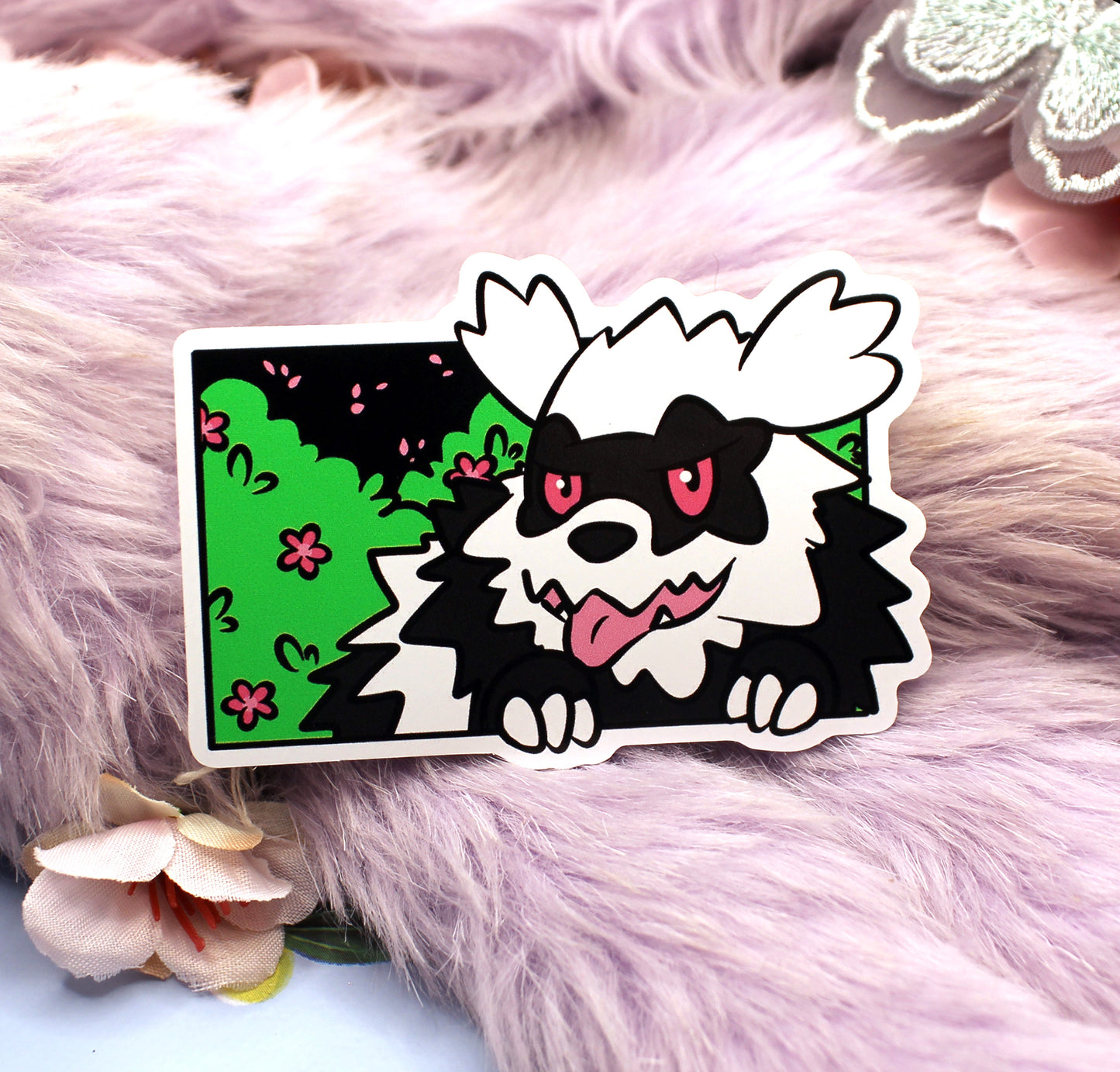 Galarian Zigzagoon Berry Bush Pokemon Sticker (7cm)