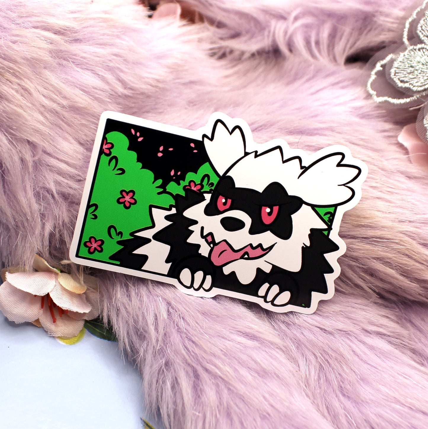 Galarian Zigzagoon Berry Bush Pokemon Sticker (7cm)