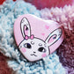 Bunny & Trans Print Holographic Heart Badges (55mm)