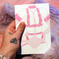 Pastel Girls in Garters Harness A6 Print