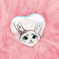 Bunny & Trans Print Holographic Heart Badges (55mm)