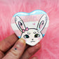 Bunny & Trans Print Holographic Heart Badges (55mm)