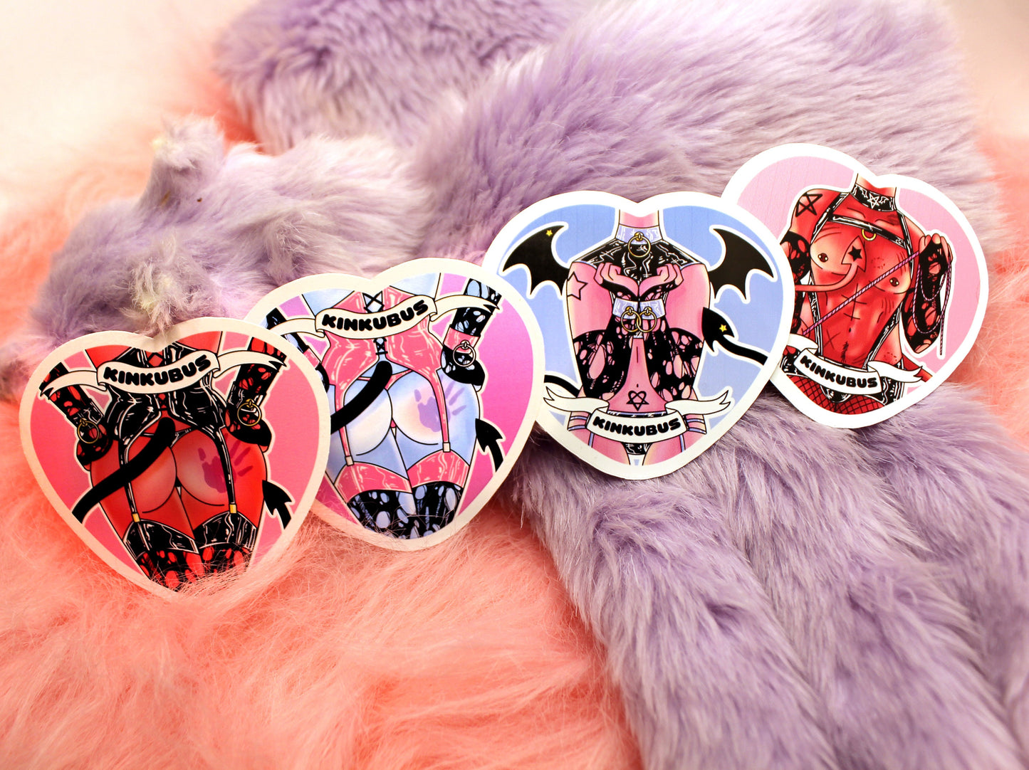 Kinkubus Red Incubus Heart Sticker (55mm) - kinky demon man stickers