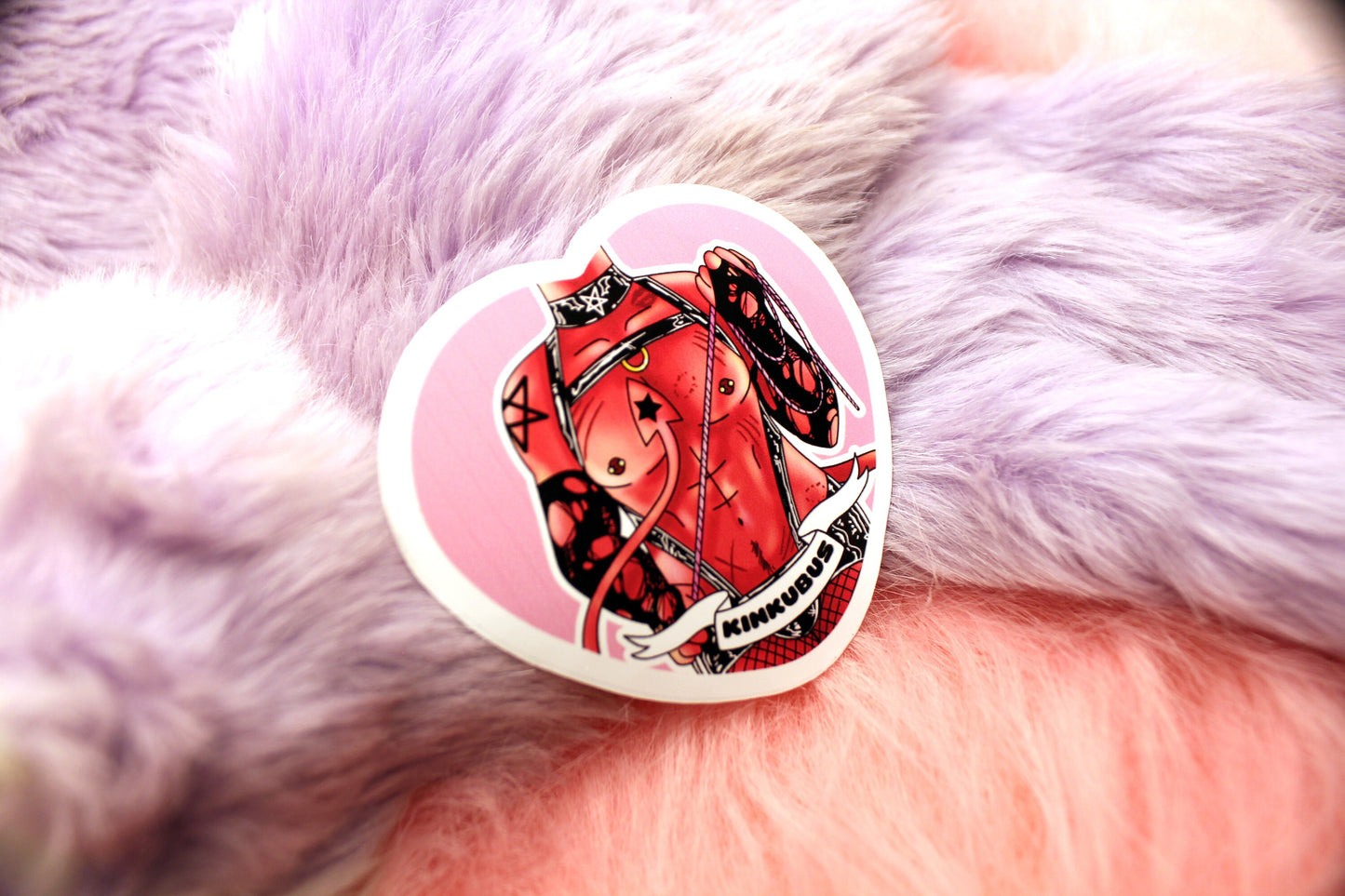 Kinkubus Red Incubus Heart Sticker (55mm) - kinky demon man stickers