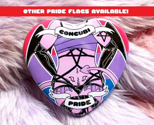 Concubi Pride Heart Badge (55mm) - LGBTQ+ Concubus Pride Flag