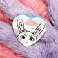 Bunny & Trans Print Holographic Heart Badges (55mm)