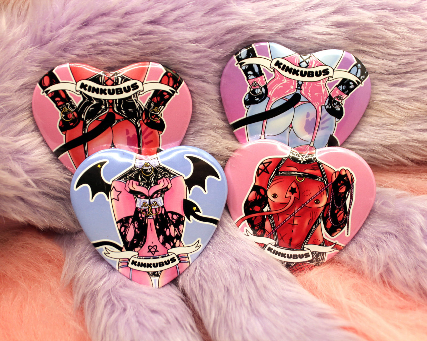 Kinkubus Red Incubus Heart Sticker (55mm) - kinky demon man stickers