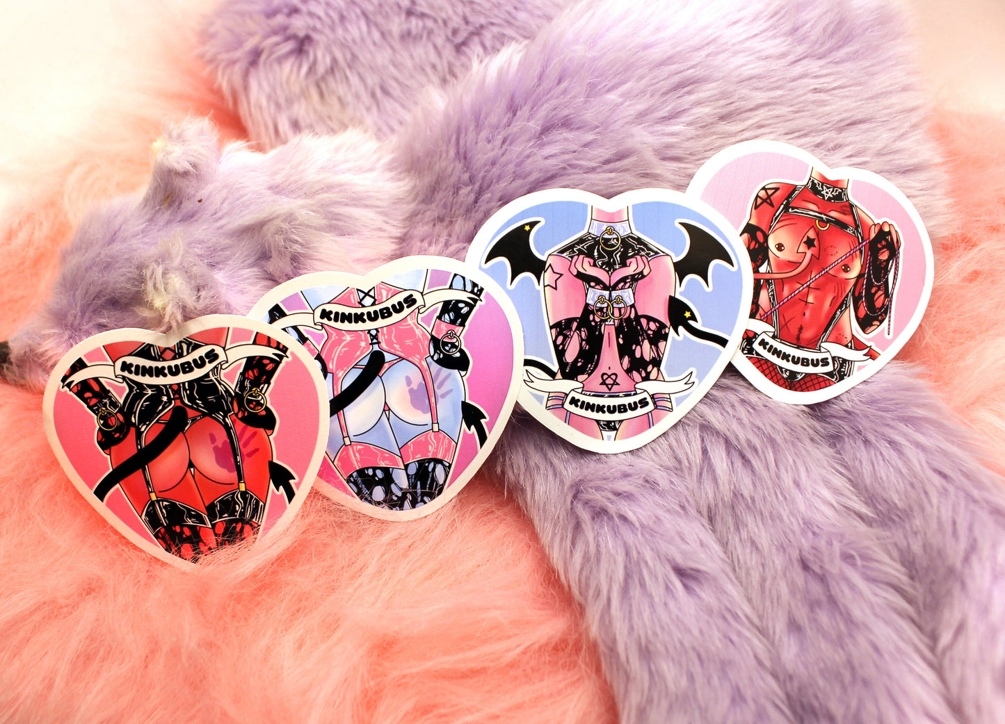 Kinkubus Red Incubus Heart Sticker (55mm) - kinky demon man stickers