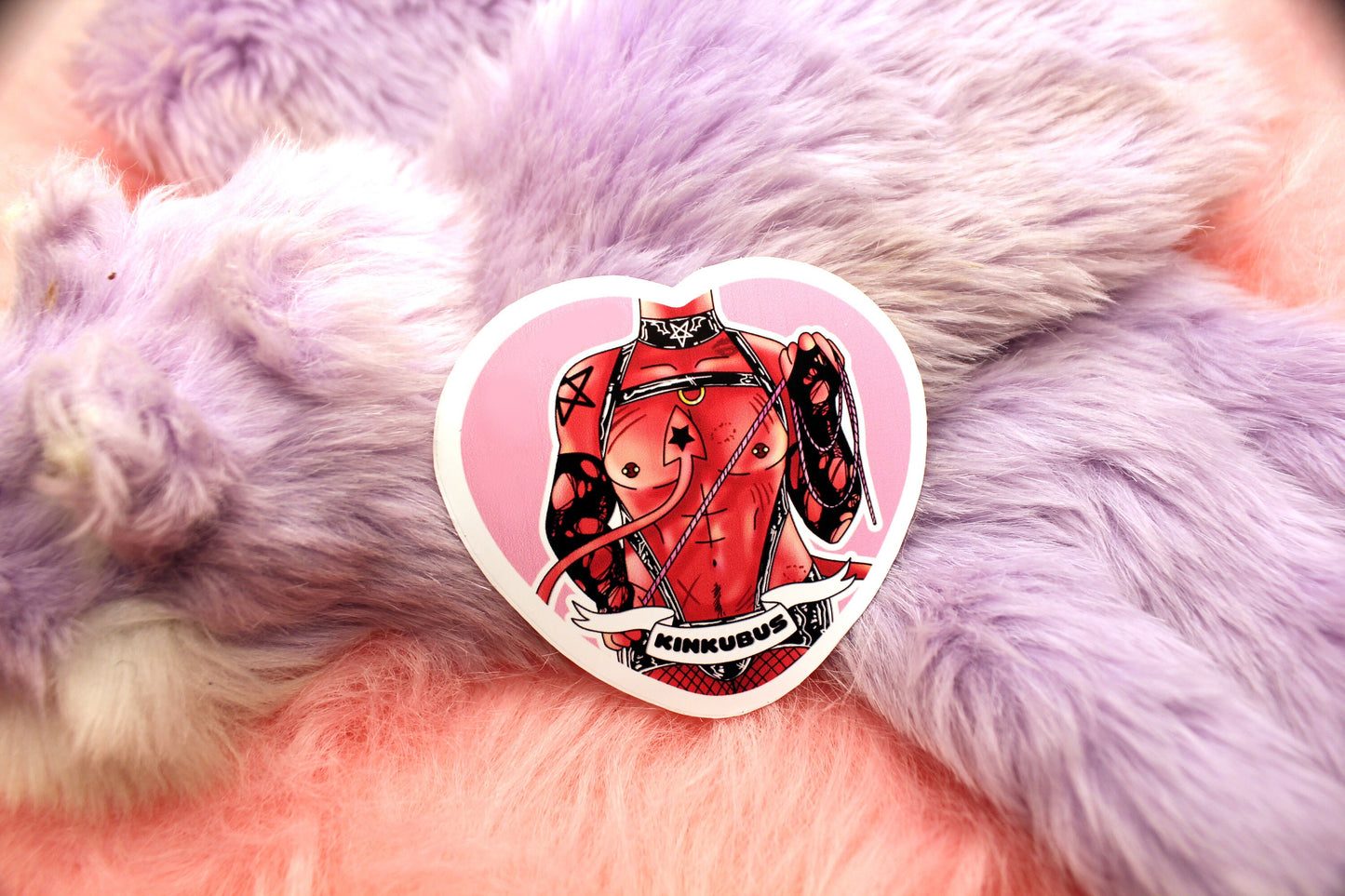 Kinkubus Red Incubus Heart Sticker (55mm) - kinky demon man stickers