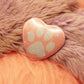 Pastel Paw Holographic Heart Badge (55mm) - Blue and Pink Paw Print