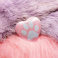 Pastel Paw Holographic Heart Badge (55mm) - Blue and Pink Paw Print