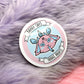 Trans Rights Baphomet Sticker (42mm) - Kawaii Cartoon Devil Baphy says trans rights lgbtq pride