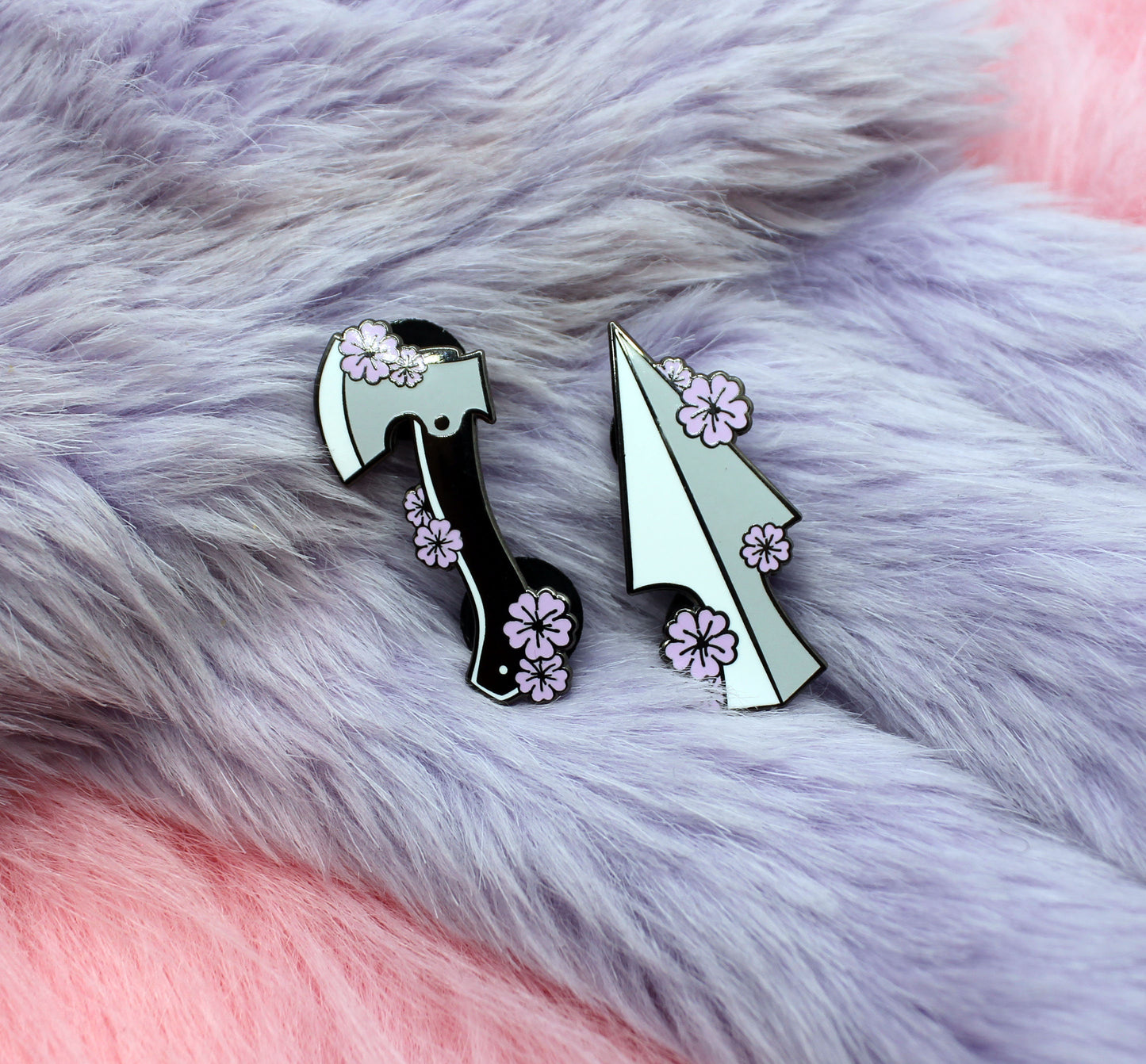 Sakura Axe Enamel Pin (A Grade, Hard, Black Nickel) - Sakura Blades Pin Set