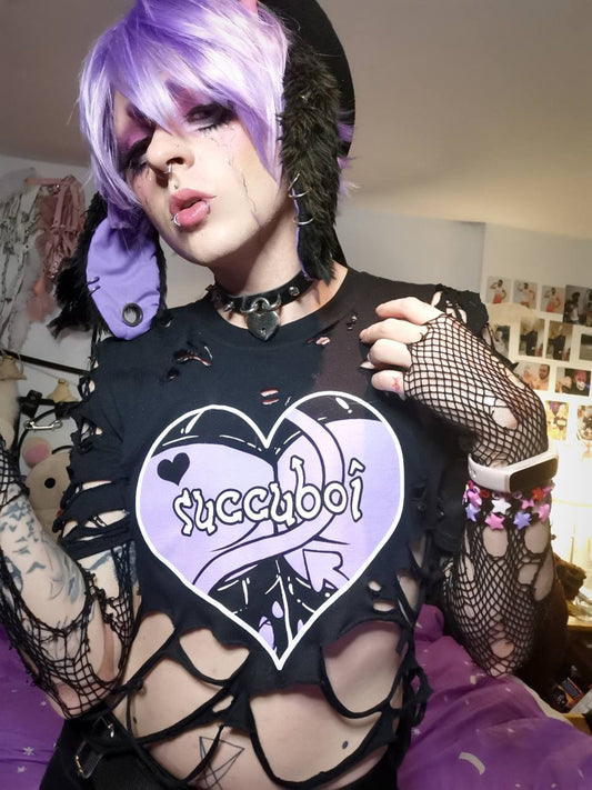 Succuboi Black Full Outfit/T-shirt (Sizes: S-XXL) | Back & Front Printed