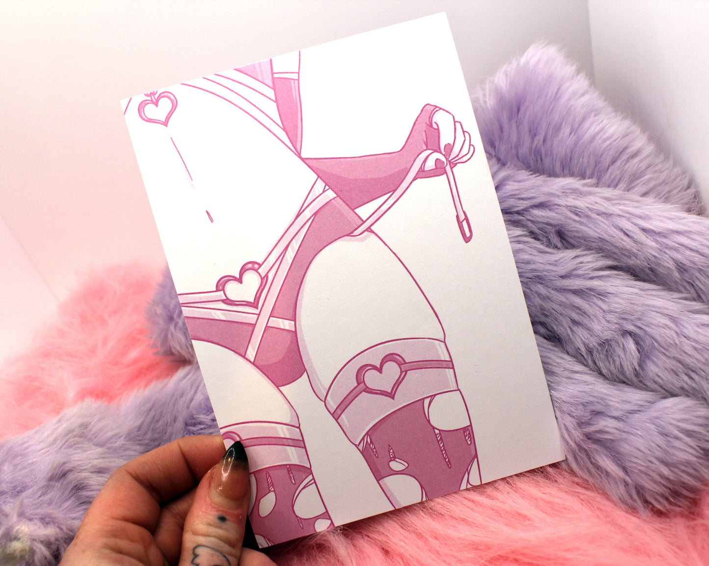 Pink Stockings A6 Print - Pin Up