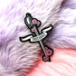Them Fatale Iron-On Patch (60mm) - non-binary sword flowers embroidered patch