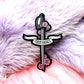 Them Fatale Iron-On Patch (60mm) - non-binary sword flowers embroidered patch