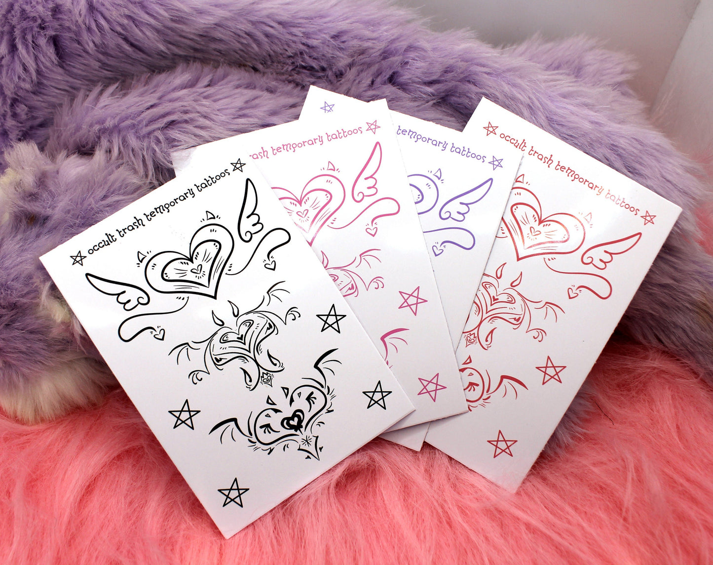 Succubi/boi Sigil Temporary Tattoos Sheet B (Black, Pink, Purple & Red Available)