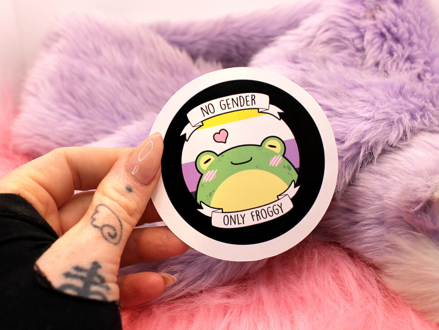 No Gender Only Froggy Bumper Sticker (5cm )