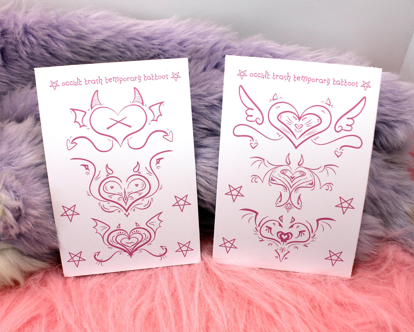 Succubi/boi Sigil Temporary Tattoos Sheet B (Black, Pink, Purple & Red Available)