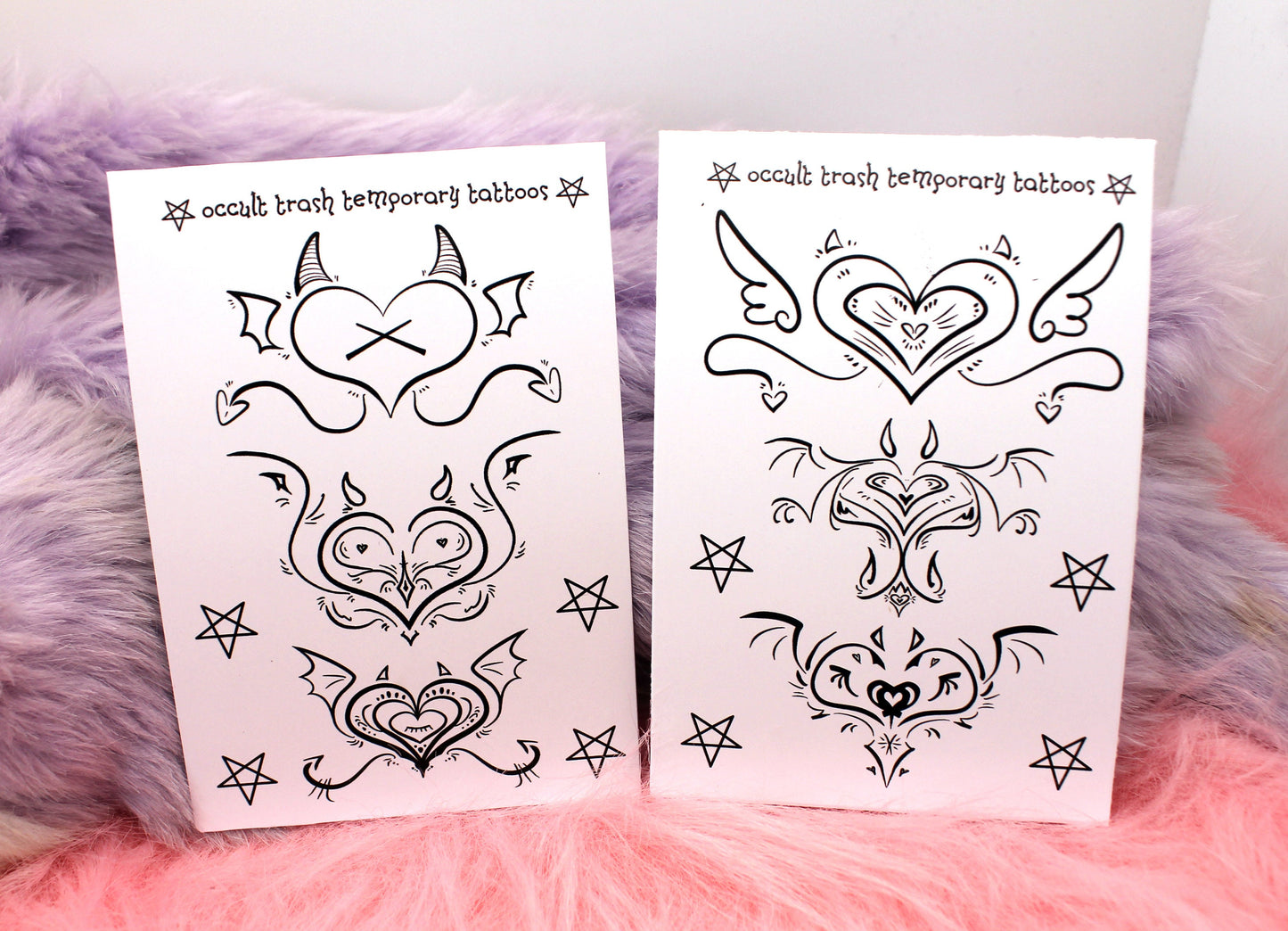 Succubi/boi Sigil Temporary Tattoos Sheet B (Black, Pink, Purple & Red Available)