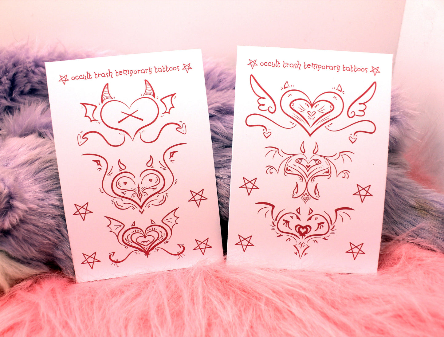 Succubi/boi Sigil Temporary Tattoos Sheet B (Black, Pink, Purple & Red Available)