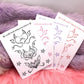 Succubi/boi Sigil Temporary Tattoos Sheet A (Black, Pink, Purple & Red Available)