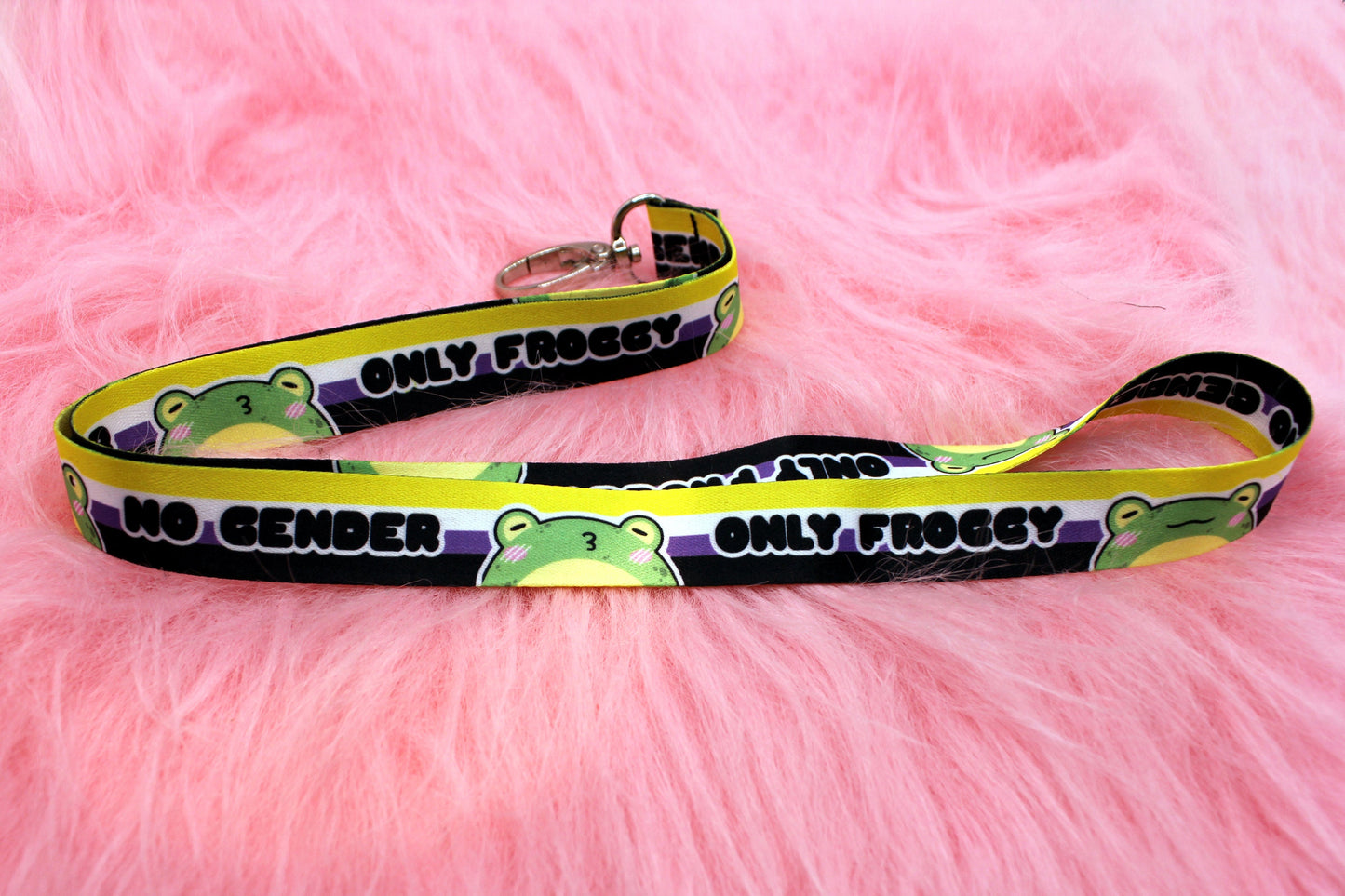 No Gender Only Froggy Lanyards - Non-Binary Pride Flag
