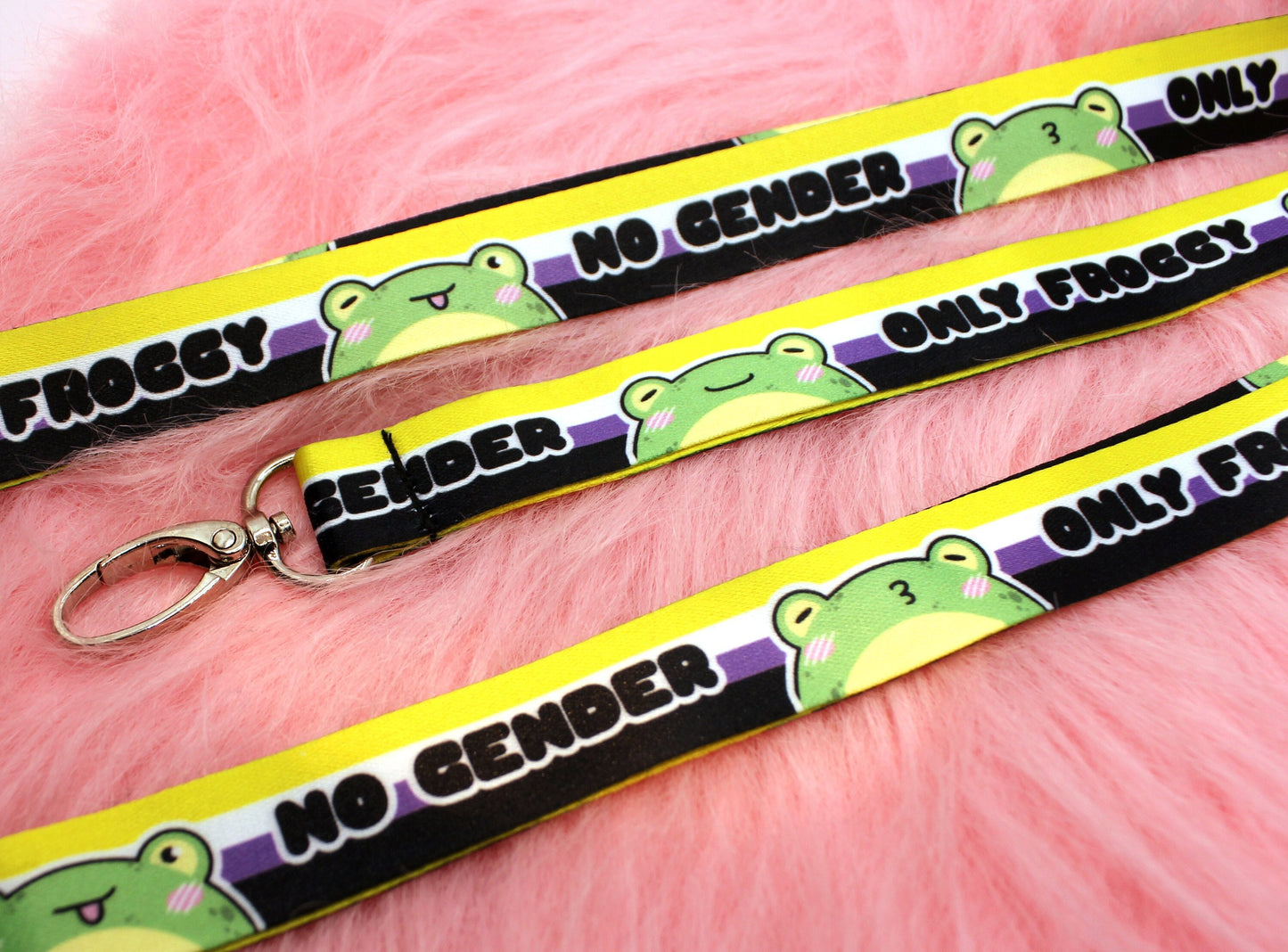 No Gender Only Froggy Lanyards - Non-Binary Pride Flag
