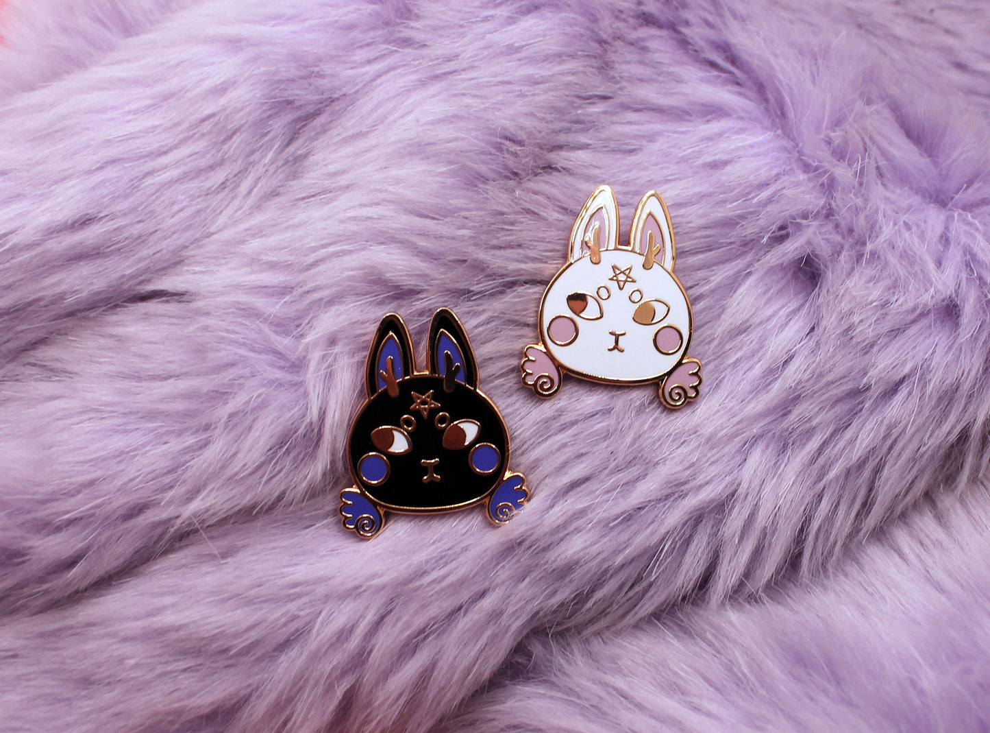 Dark Jasper Enamel Pin (A Grade, Hard, Rose Gold) - Jackalope Rabbit