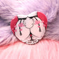 Knot Slut Furry Heart Badge (55mm) - Bunny Butt with Hearts