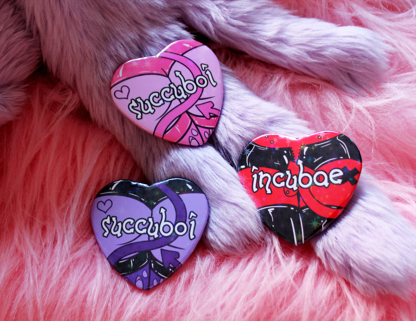 Succuboi Heart Badges (55mm)
