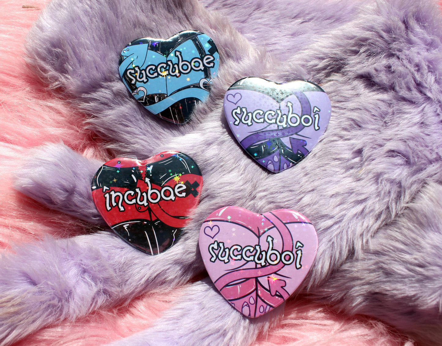 Succubae Heart Badges (55mm)