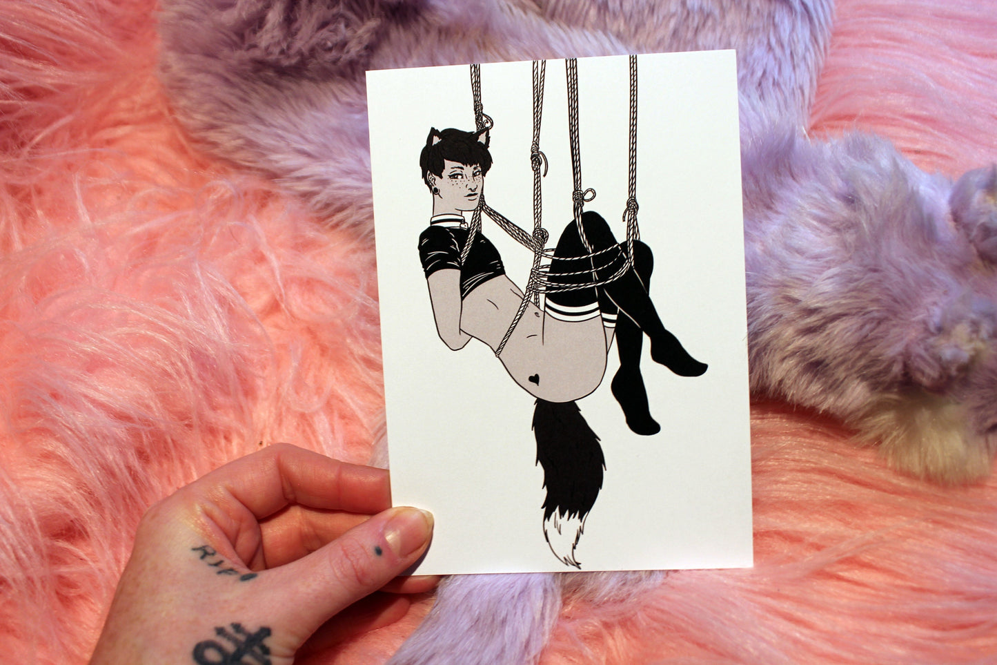 Non-Binaries in Knots Shibari Fox A6 Print