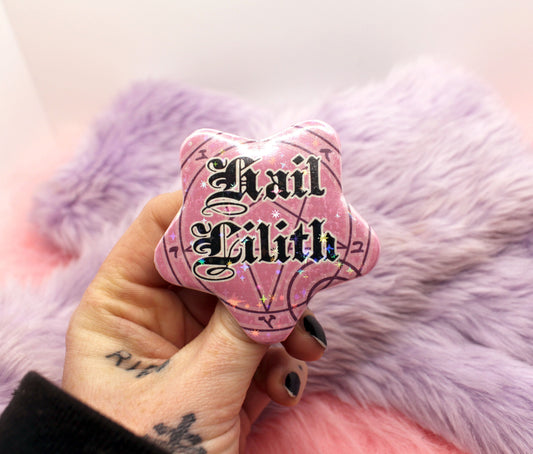 Hail Lilith Pentagram Star Badges (55mm)