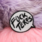 Fuck TERFs Speech Bubble Iron-On Patch (60mm)