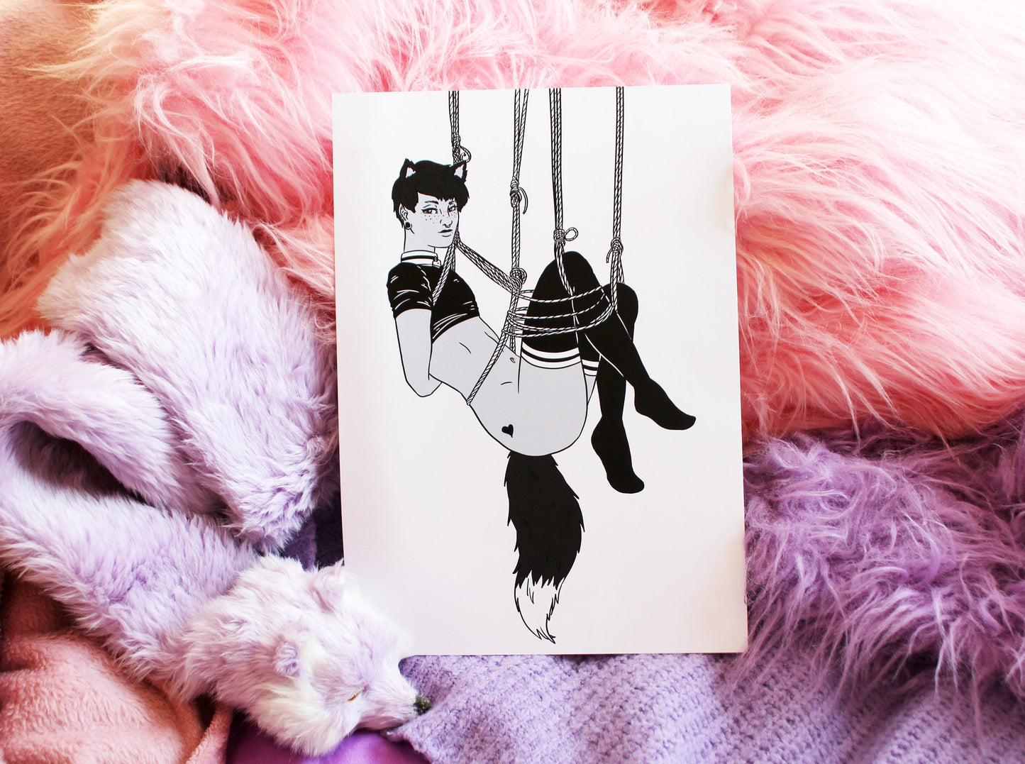 Non-Binaries in Knots Shibari Fox A6 Print