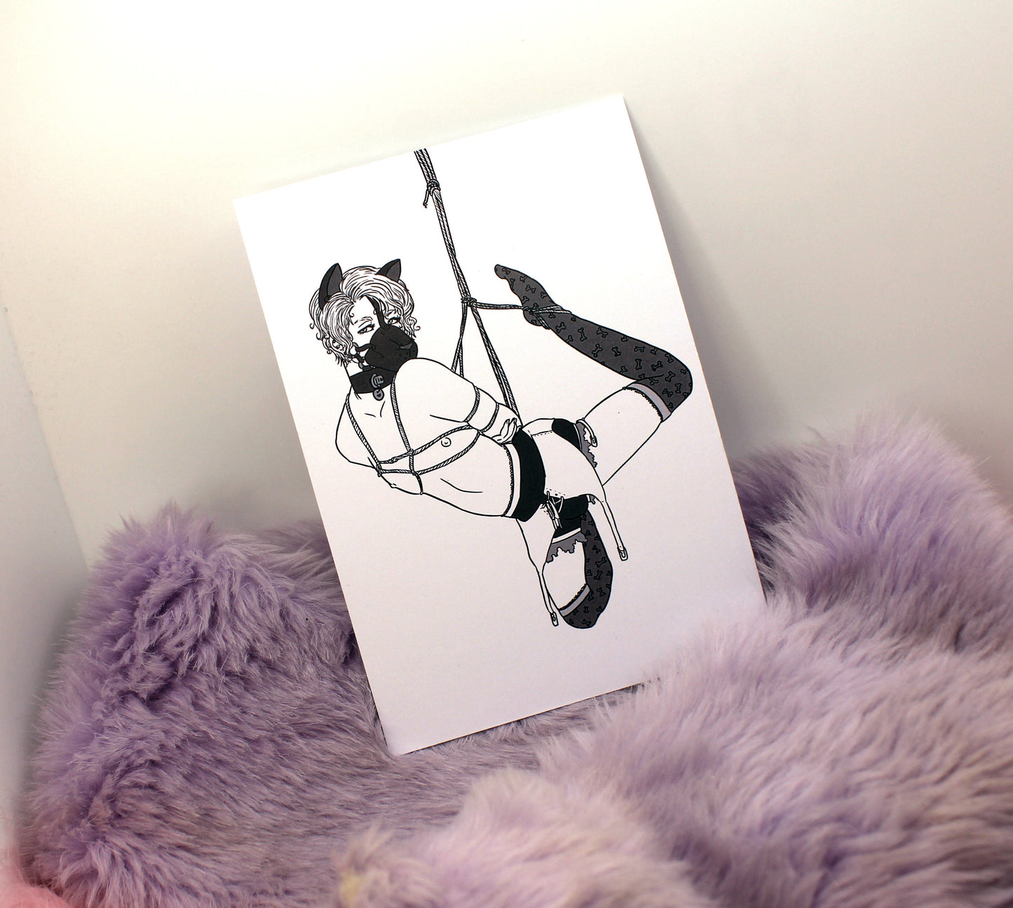 Boys in Bondage Puppy Shibari A6 Print