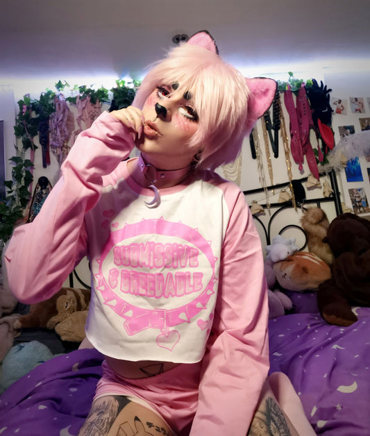 Submissive and Breedable Pink Full Outfit/T-shirt