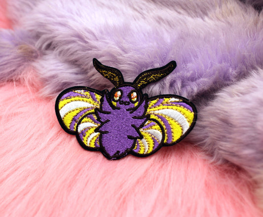Non-Binary Moth Iron-On Patch (80mm)