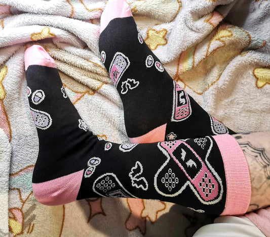 Black Menhera Socks (Size 3-9 UK)