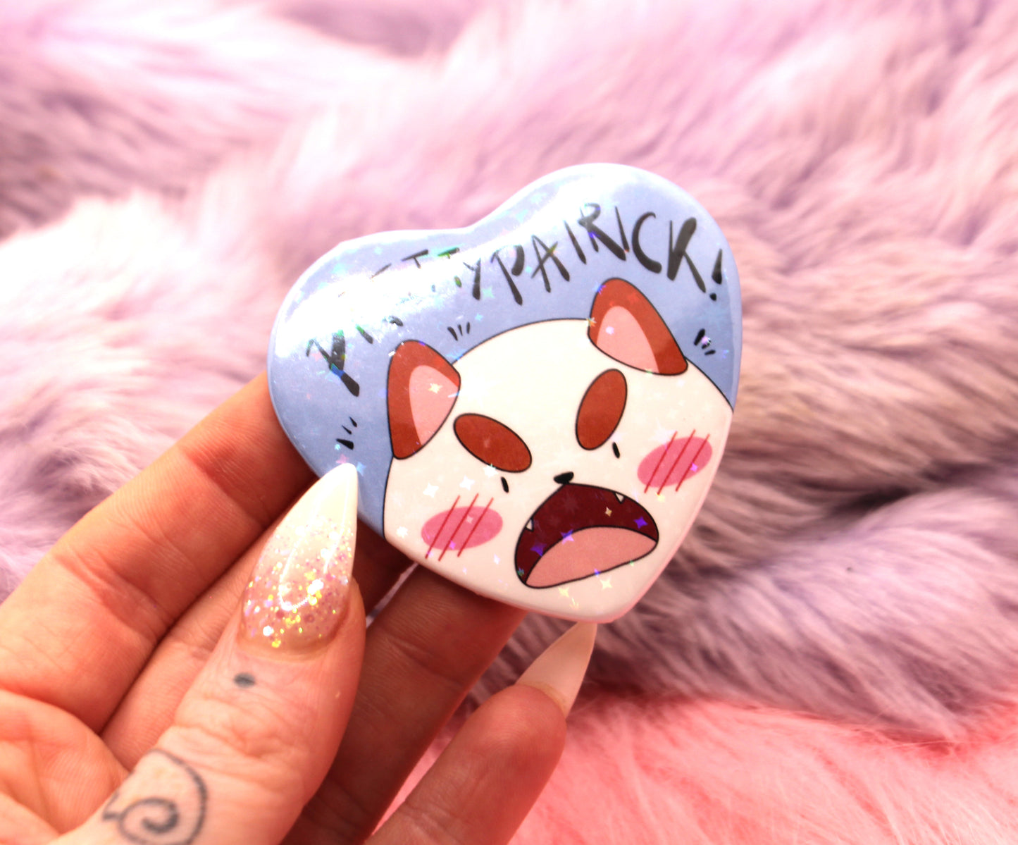 Pretty Patrick PuppyCat Heart Badge (55mm)